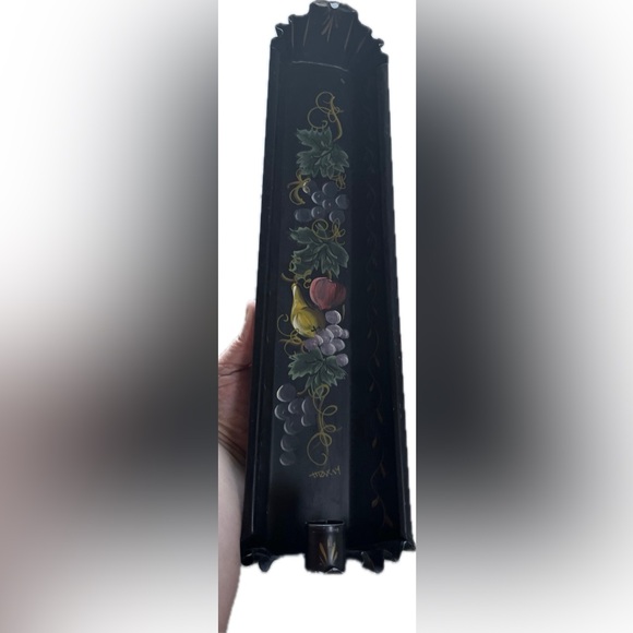 vintage tole painted wall sconce, likely Italian or French in origin - Picture 4 of 4